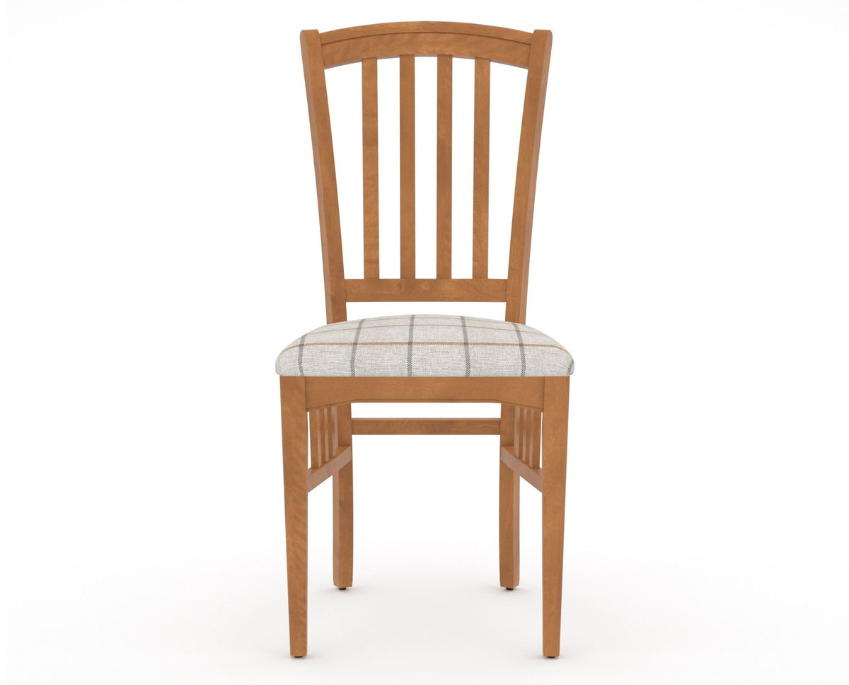 Canadel Dining Chair 0048 in OZ Fabric and 01 Honey Washed, front view