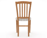 Canadel Dining Chair 0048 in OZ Fabric and 01 Honey Washed, back view