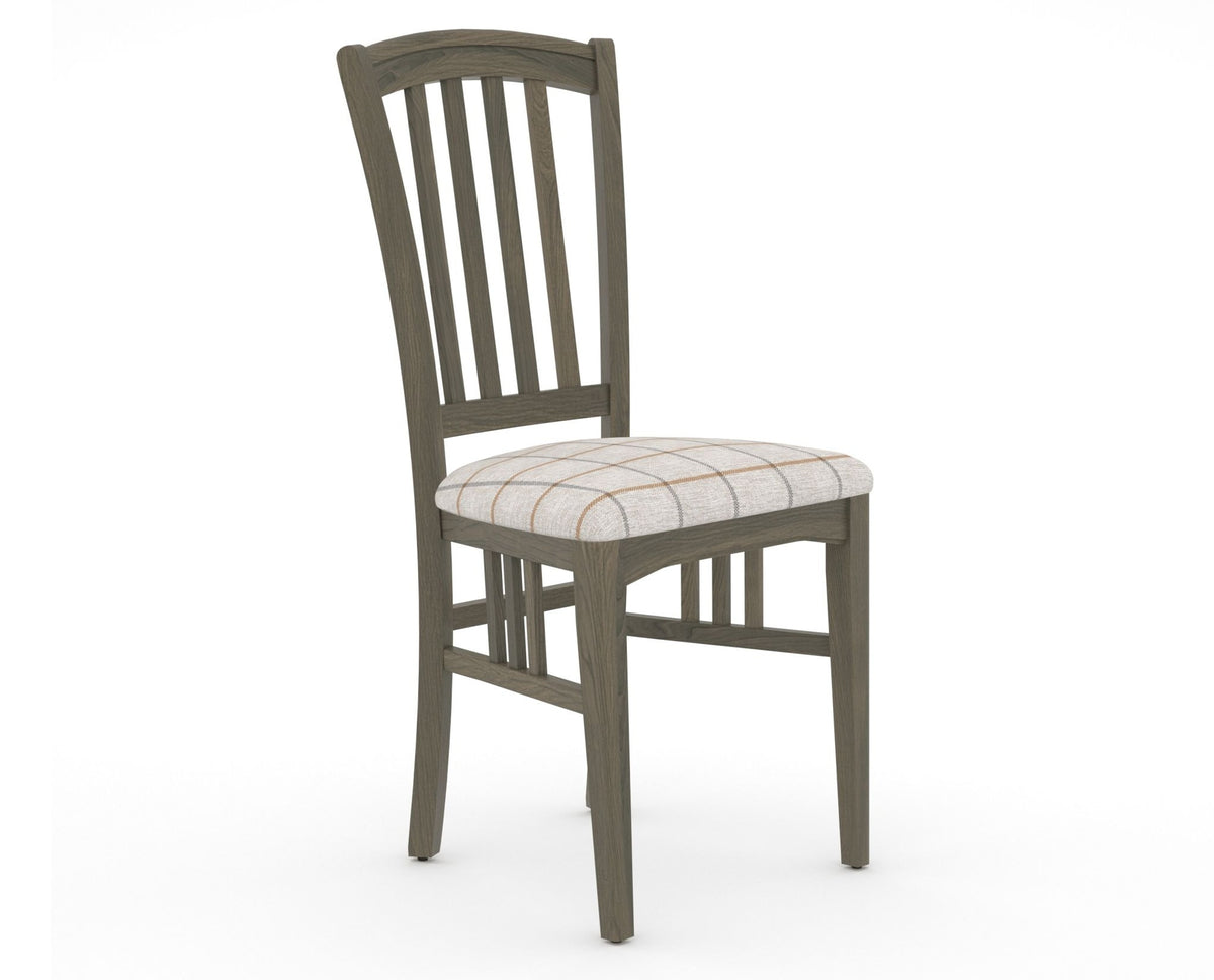 Canadel Dining Chair 0048 in OZ Fabric and 08 Shadow, three-quarter view