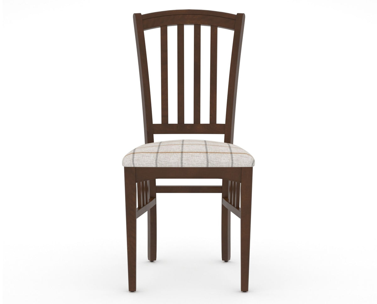 Canadel Dining Chair 0048 in OZ Fabric and 19 Cognac Washed, front view