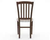 Canadel Dining Chair 0048 in OZ Fabric and 19 Cognac Washed, back view