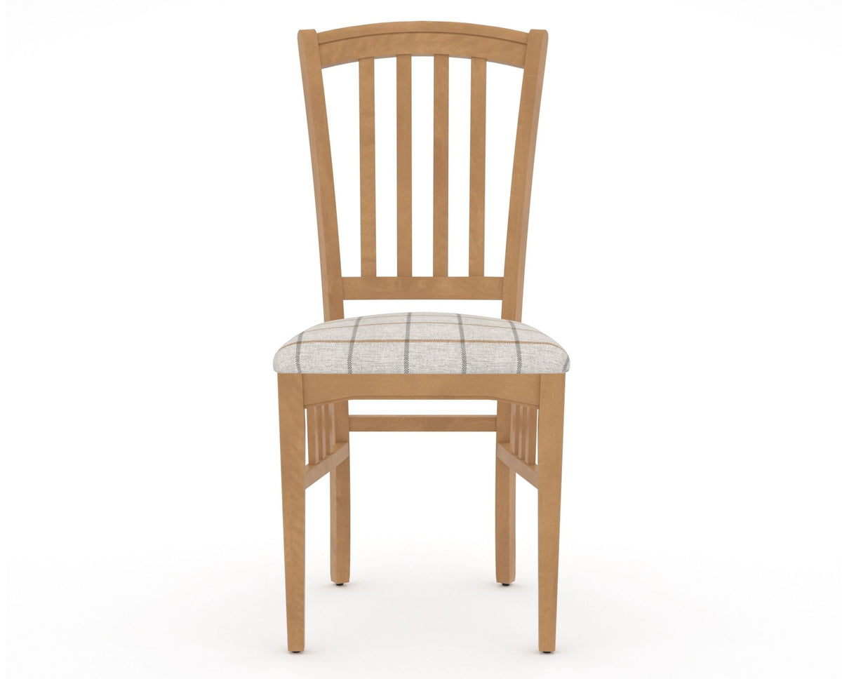 Canadel Dining Chair 0048 in OZ Fabric and 20 Caramel Washed, front view