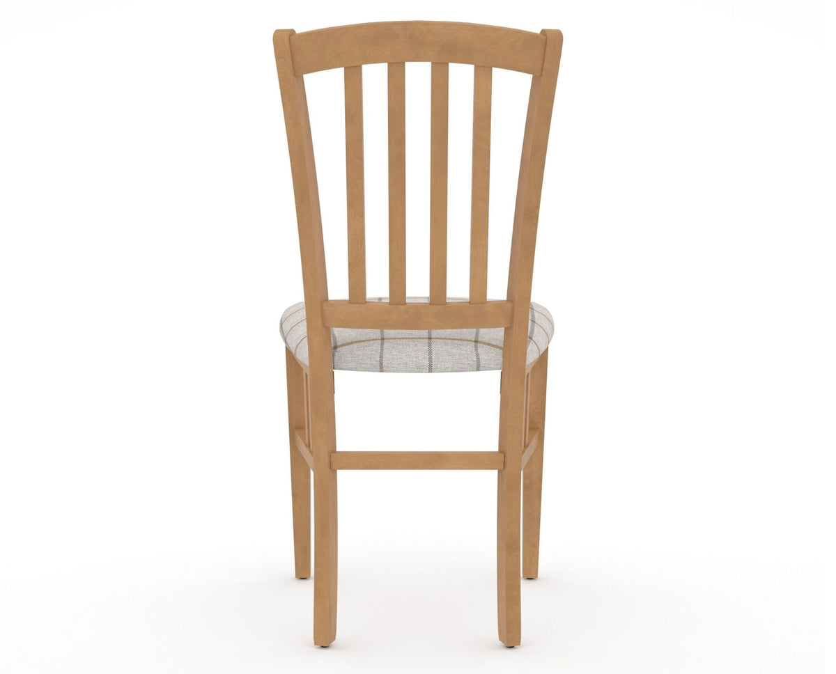 Canadel Dining Chair 0048 in OZ Fabric and 20 Caramel Washed, back view