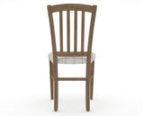 Canadel Dining Chair 0048 in OZ Fabric and 25 Pecan Washed, back view