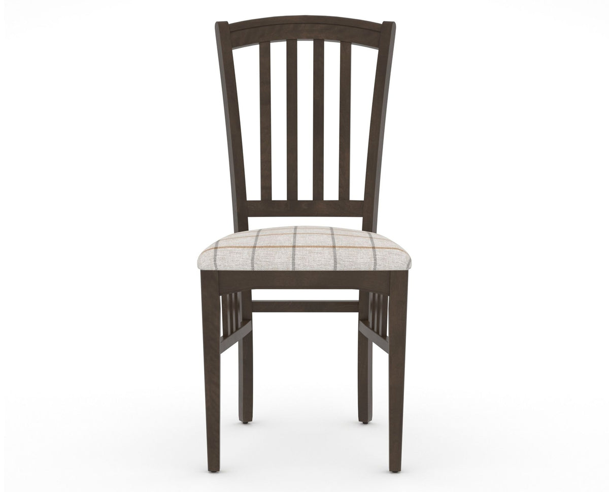 Canadel Dining Chair 0048 in OZ Fabric and 29 Hazelnut Washed, front view