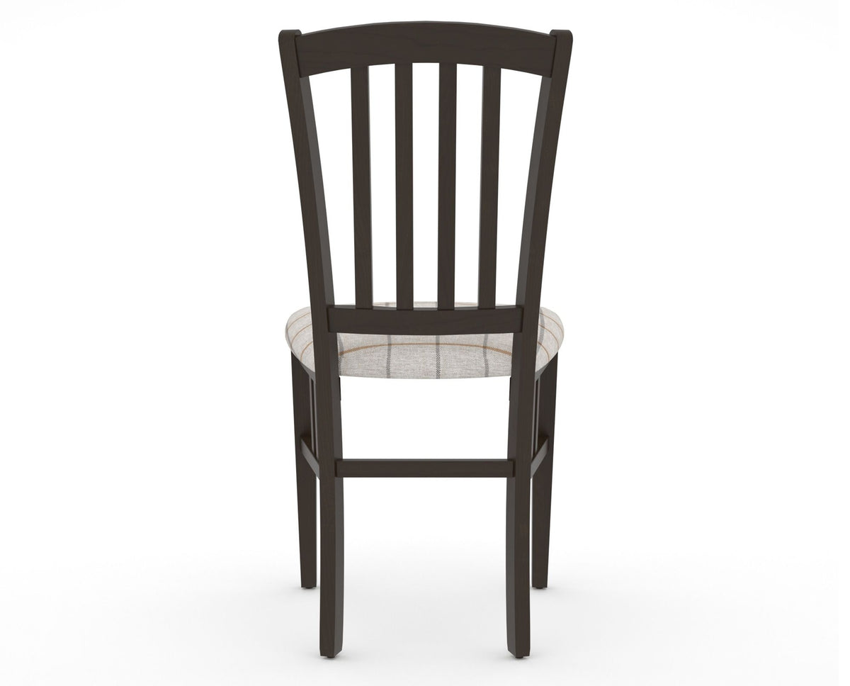 Canadel Dining Chair 0048 in OZ Fabric and 59 Davy's Grey, back view