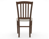 Canadel Dining Chair 0048 in TB Fabric and 19 Cognac Washed, back view