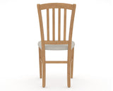 Canadel Dining Chair 0048 in TB Fabric and 20 Caramel Washed, back view