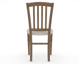 Canadel Dining Chair 0048 in TB Fabric and 25 Pecan Washed, back view
