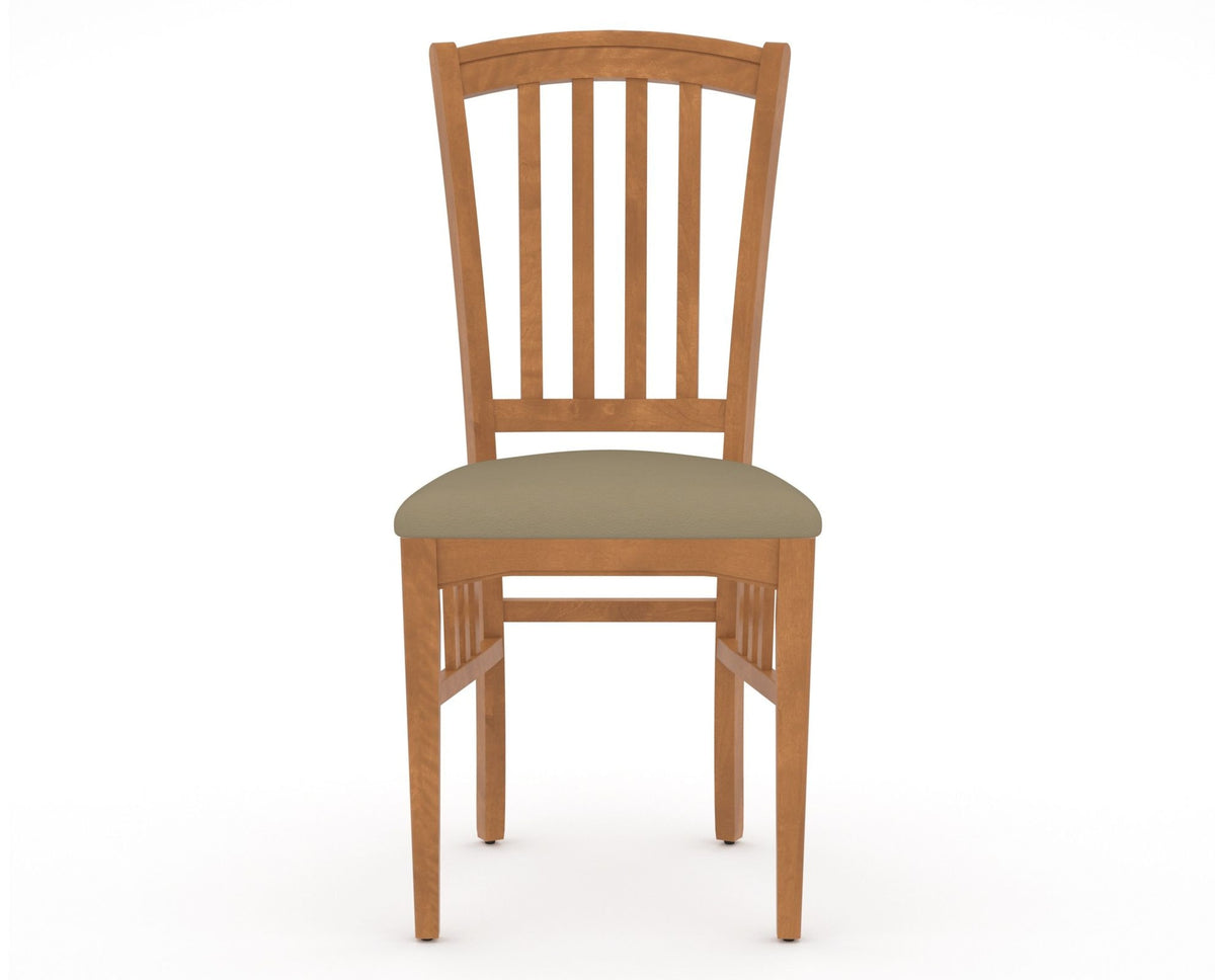 Canadel Dining Chair 0048 in XY Faux Leather and 01 Honey Washed, front view