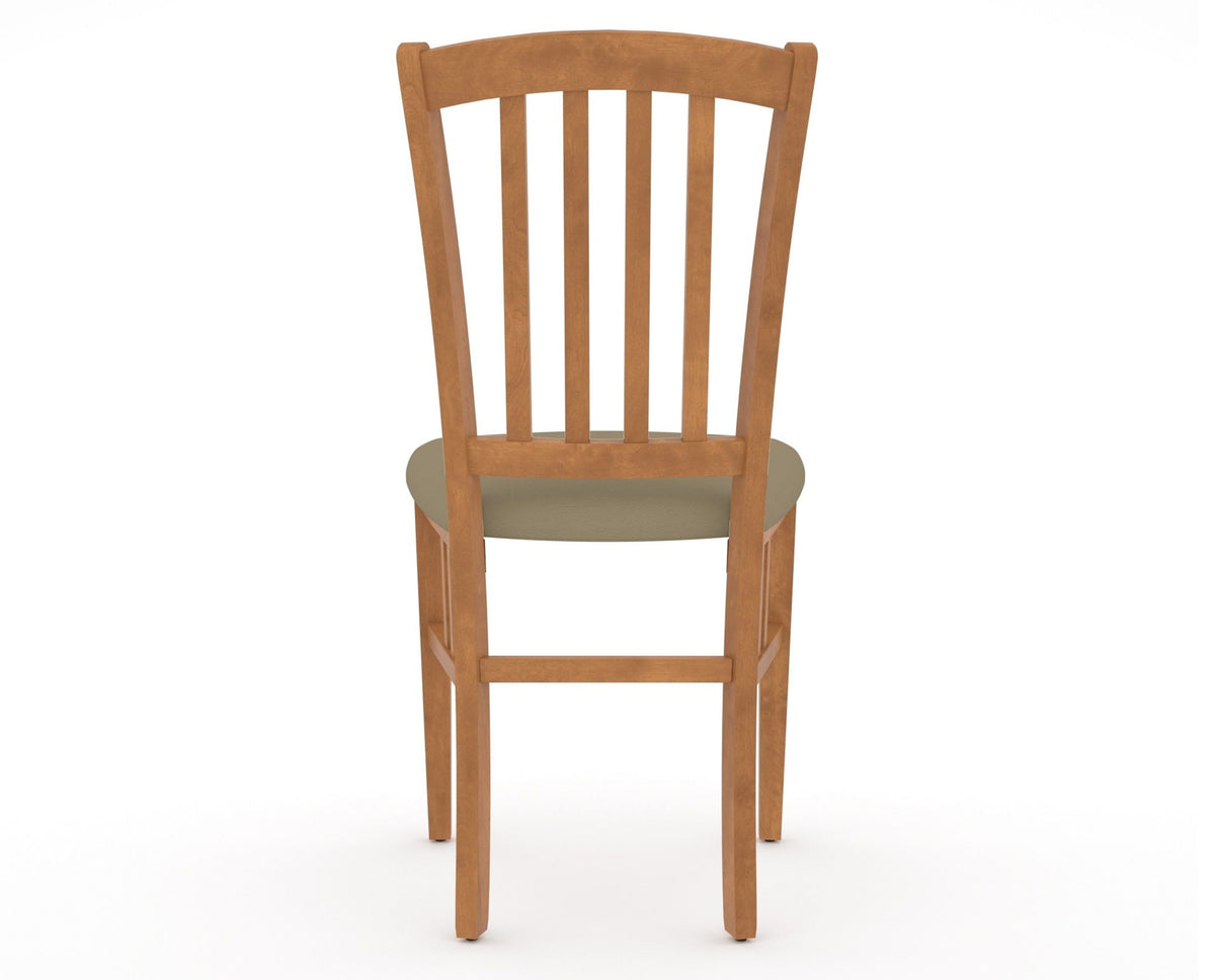 Canadel Dining Chair 0048 in XY Faux Leather and 01 Honey Washed, back view