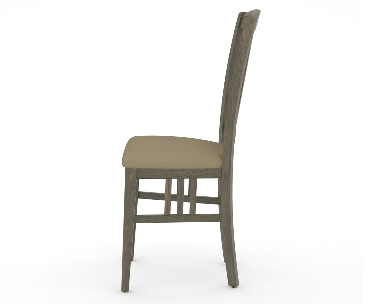 Canadel Dining Chair 0048 in XY Faux Leather and 08 Shadow, side view