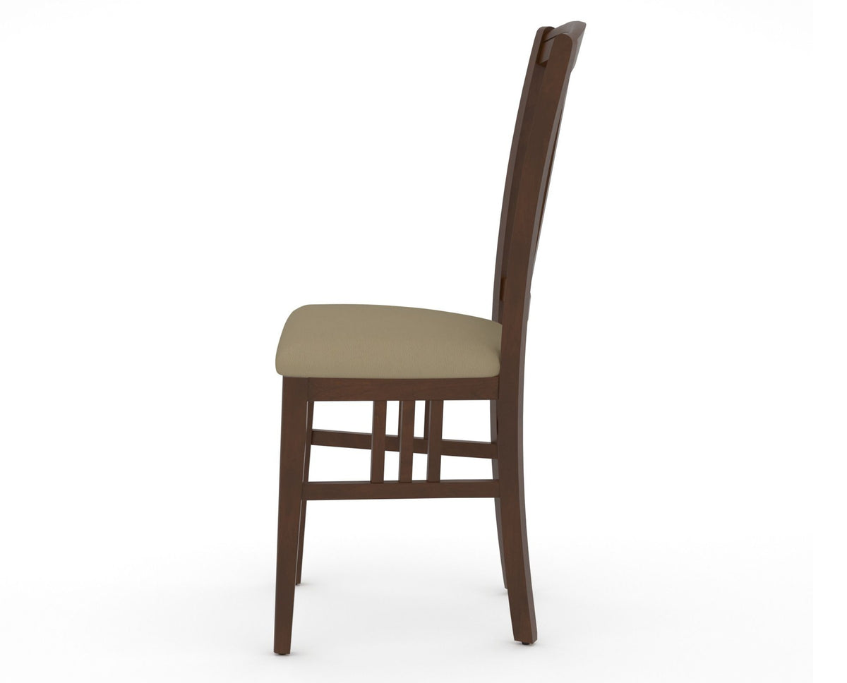 Canadel Dining Chair 0048 in XY Faux Leather and 19 Cognac Washed, side view
