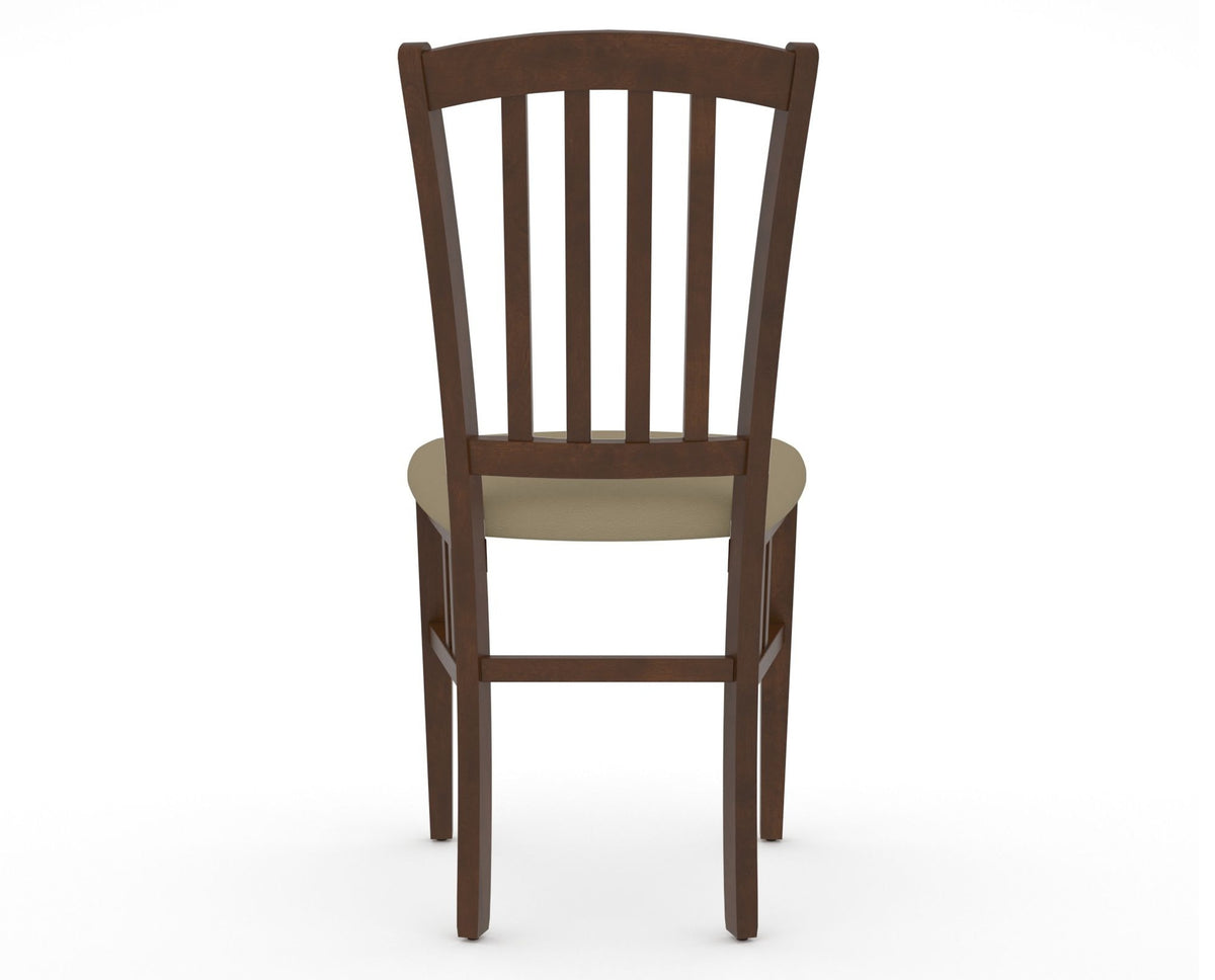 Canadel Dining Chair 0048 in XY Faux Leather and 19 Cognac Washed, back view