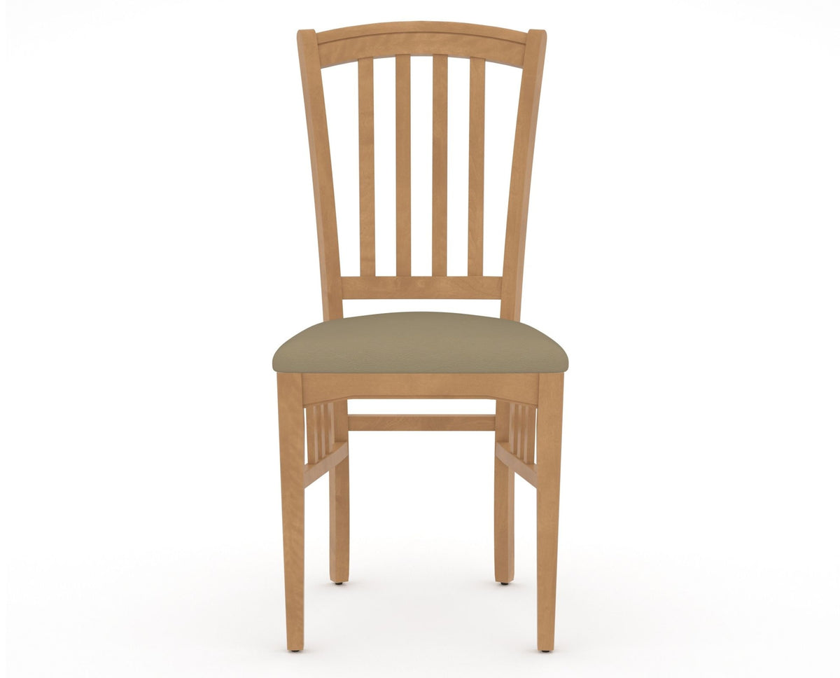 Canadel Dining Chair 0048 in XY Faux Leather and 20 Caramel Washed, front view