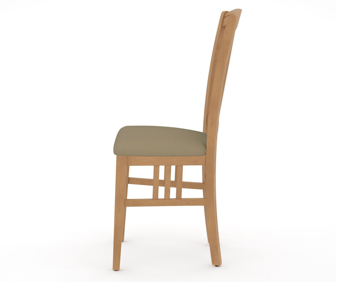 Canadel Dining Chair 0048 in XY Faux Leather and 20 Caramel Washed, side view