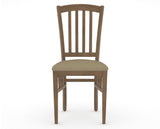 Canadel Dining Chair 0048 in XY Faux Leather and 25 Pecan Washed, front view