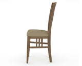 Canadel Dining Chair 0048 in XY Faux Leather and 25 Pecan Washed, side view