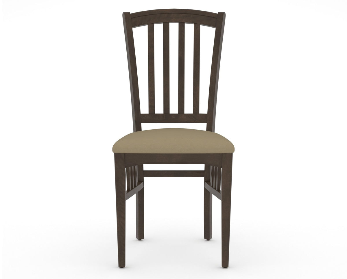 Canadel Dining Chair 0048 in XY Faux Leather and 29 Hazelnut Washed, front view