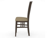 Canadel Dining Chair 0048 in XY Faux Leather and 29 Hazelnut Washed, side view