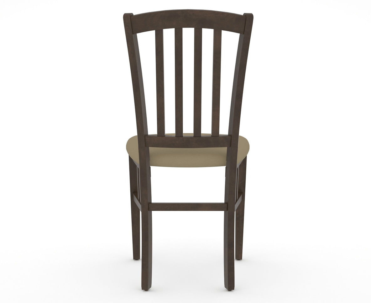 Canadel Dining Chair 0048 in XY Faux Leather and 29 Hazelnut Washed, back view