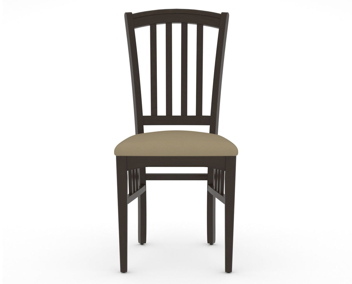 Canadel Dining Chair 0048 in XY Faux Leather and 59 Davy's Grey, front view