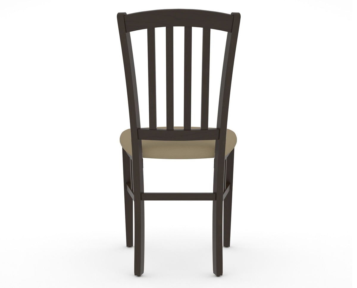 Canadel Dining Chair 0048 in XY Faux Leather and 59 Davy's Grey, back view