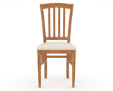 Canadel Dining Chair 0048 in YJ Faux Leather and 01 Honey Washed, front view