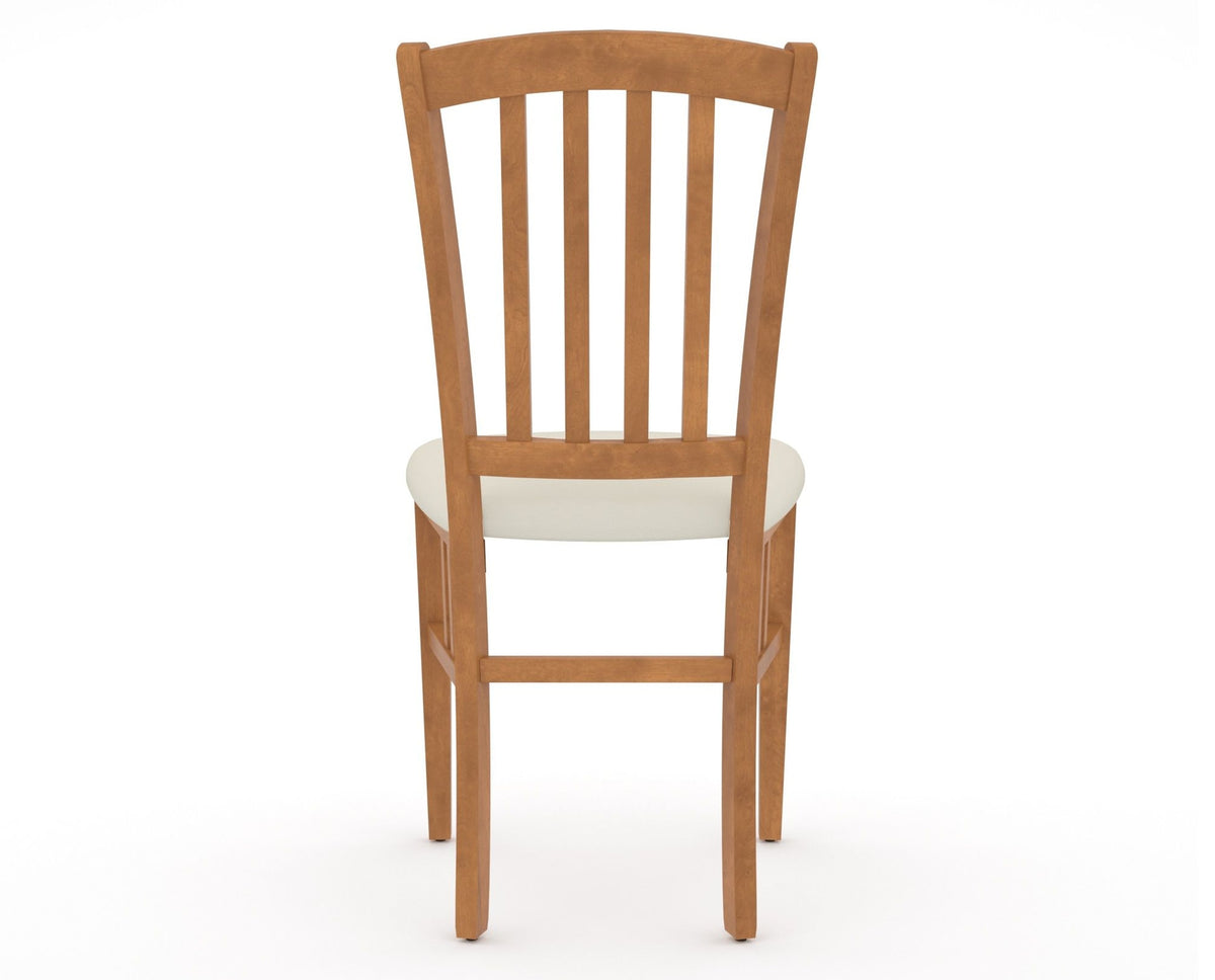 Canadel Dining Chair 0048 in YJ Faux Leather and 01 Honey Washed, back view