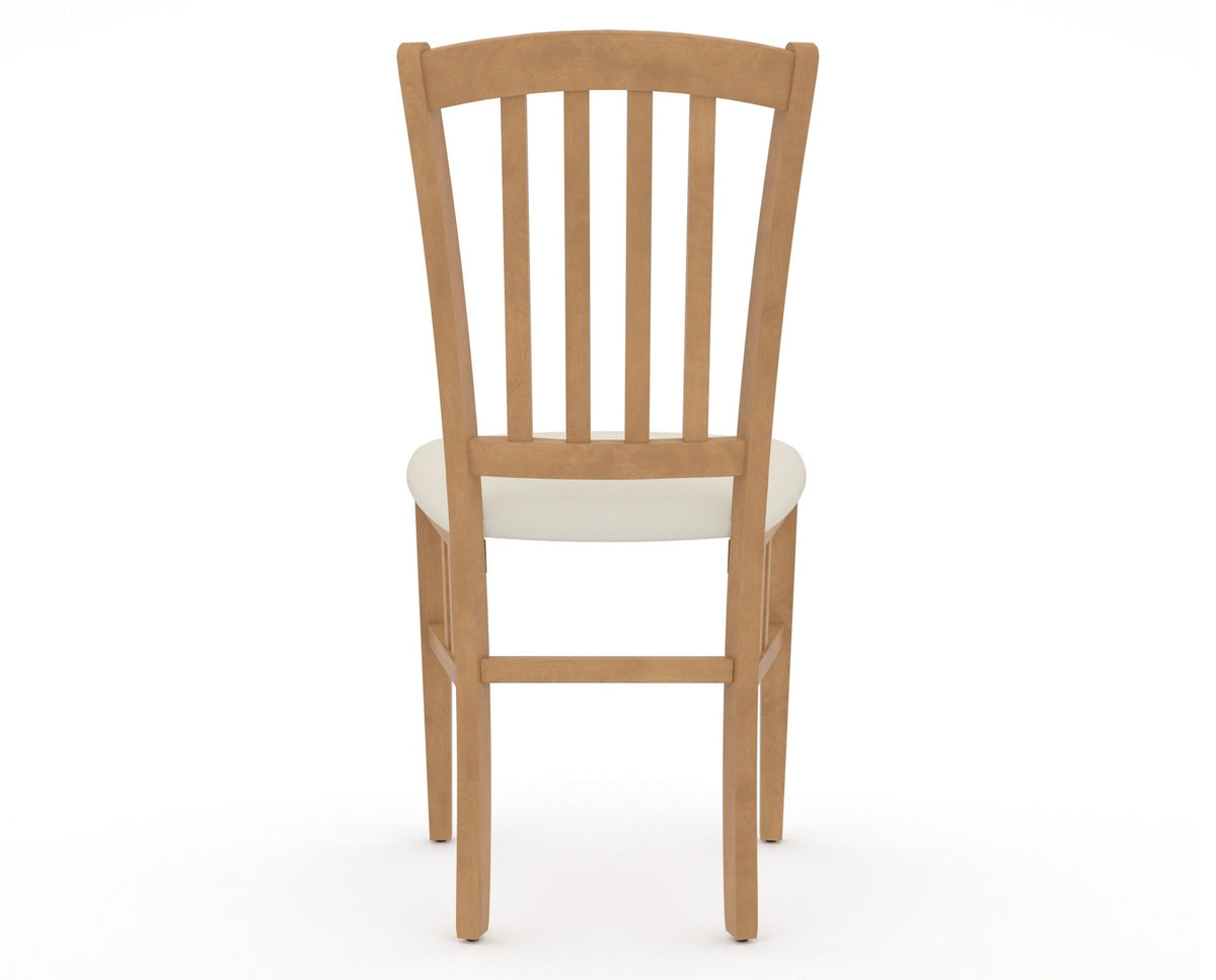 Canadel Dining Chair 0048 in YJ Faux Leather and 20 Caramel Washed, back view