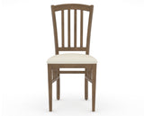 Canadel Dining Chair 0048 in YJ Faux Leather and 25 Pecan Washed, front view