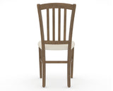 Canadel Dining Chair 0048 in YJ Faux Leather and 25 Pecan Washed, back view
