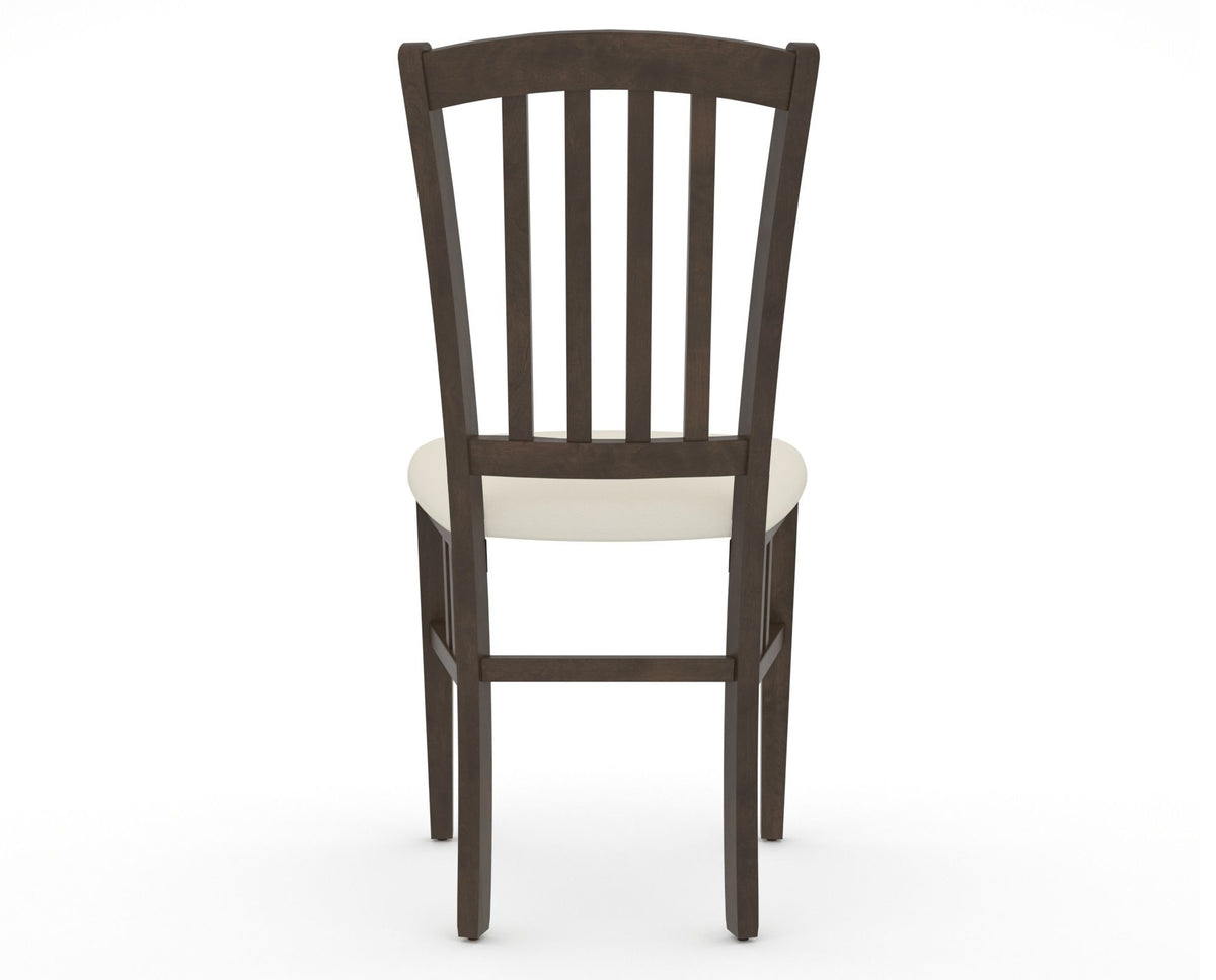 Canadel Dining Chair 0048 in YJ Faux Leather and 29 Hazelnut Washed, back view