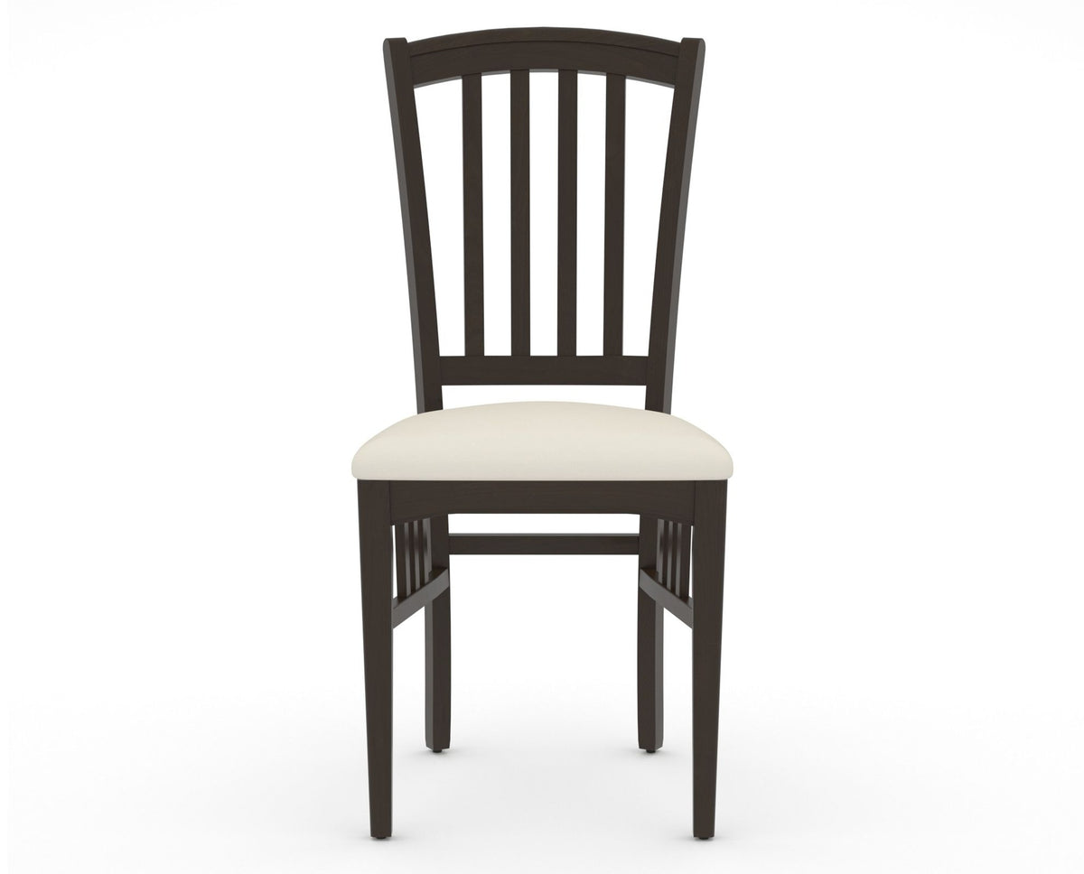 Canadel Dining Chair 0048 in YJ Faux Leather and 59 Davy's Grey, front view