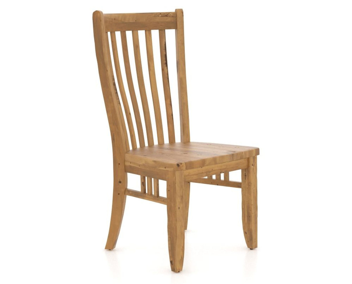 Canadel Champlain Dining Chair 0119 in Wood Seat and 01 Honey Washed, three-quarter view