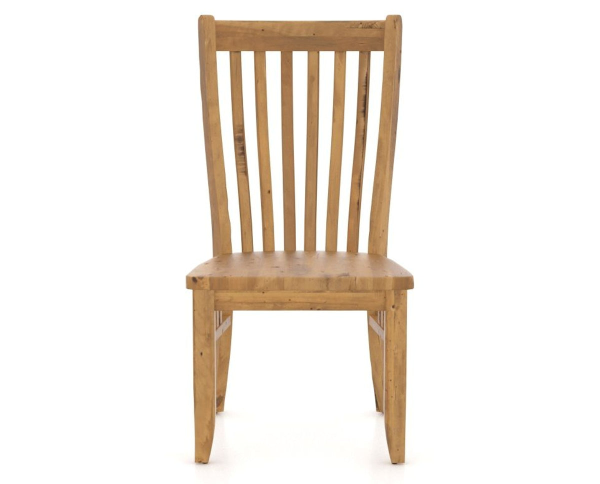 Canadel Champlain Dining Chair 0119 in Wood Seat and 01 Honey Washed, front view