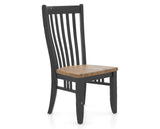 Canadel Champlain Dining Chair 0119 in Black & Oak Washed, three-quarter view