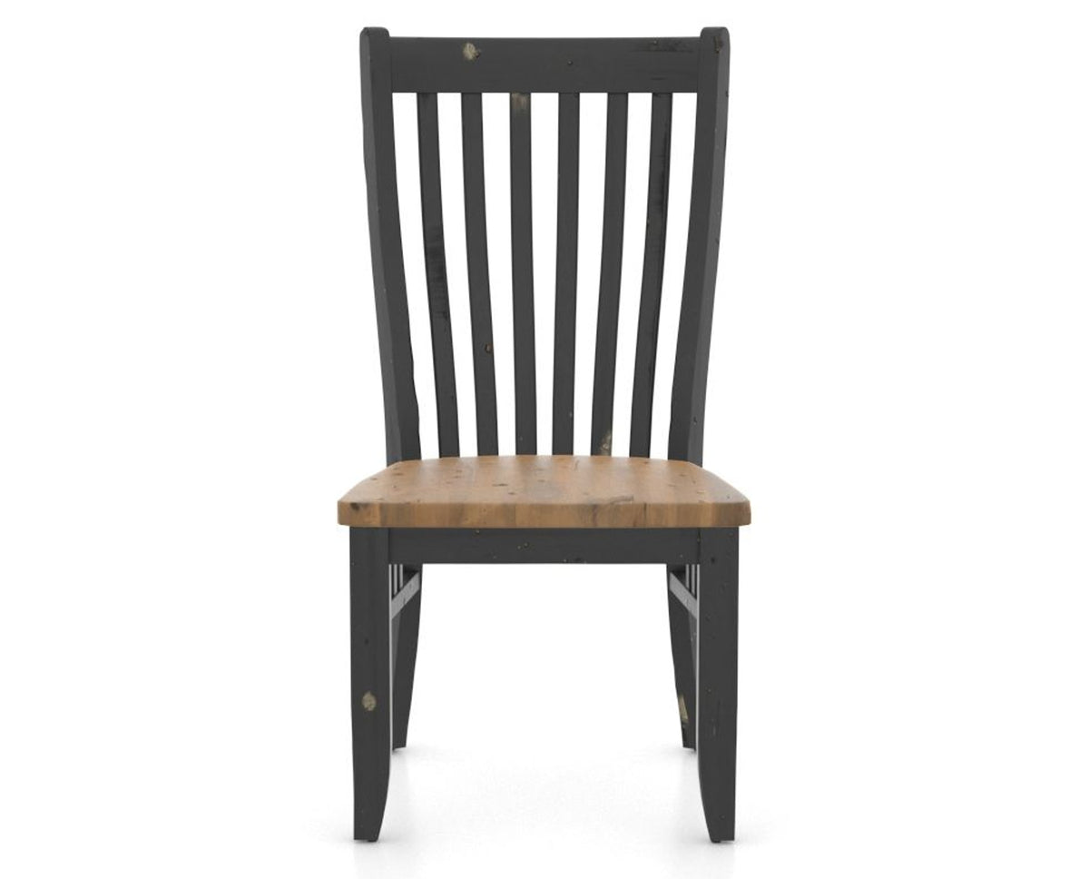 Canadel Champlain Dining Chair 0119 in Black & Oak Washed, front view