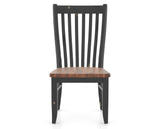 Canadel Champlain Dining Chair 0119 in Wood Seat and 63 Black / 33 Spice Washed, front view