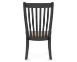 Canadel Champlain Dining Chair 0119 in Wood Seat and 63 Black / 33 Spice Washed, back view