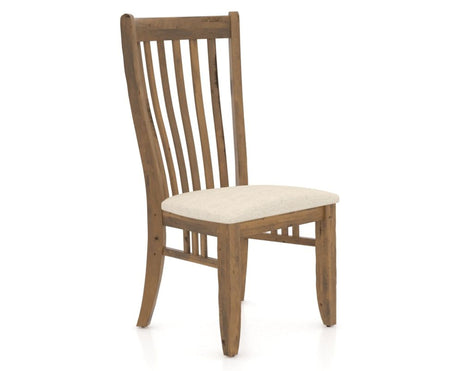 Canadel Champlain Dining Chair 0119 in 6K Sunbrella® and 03 Oak Washed, three-quarter view