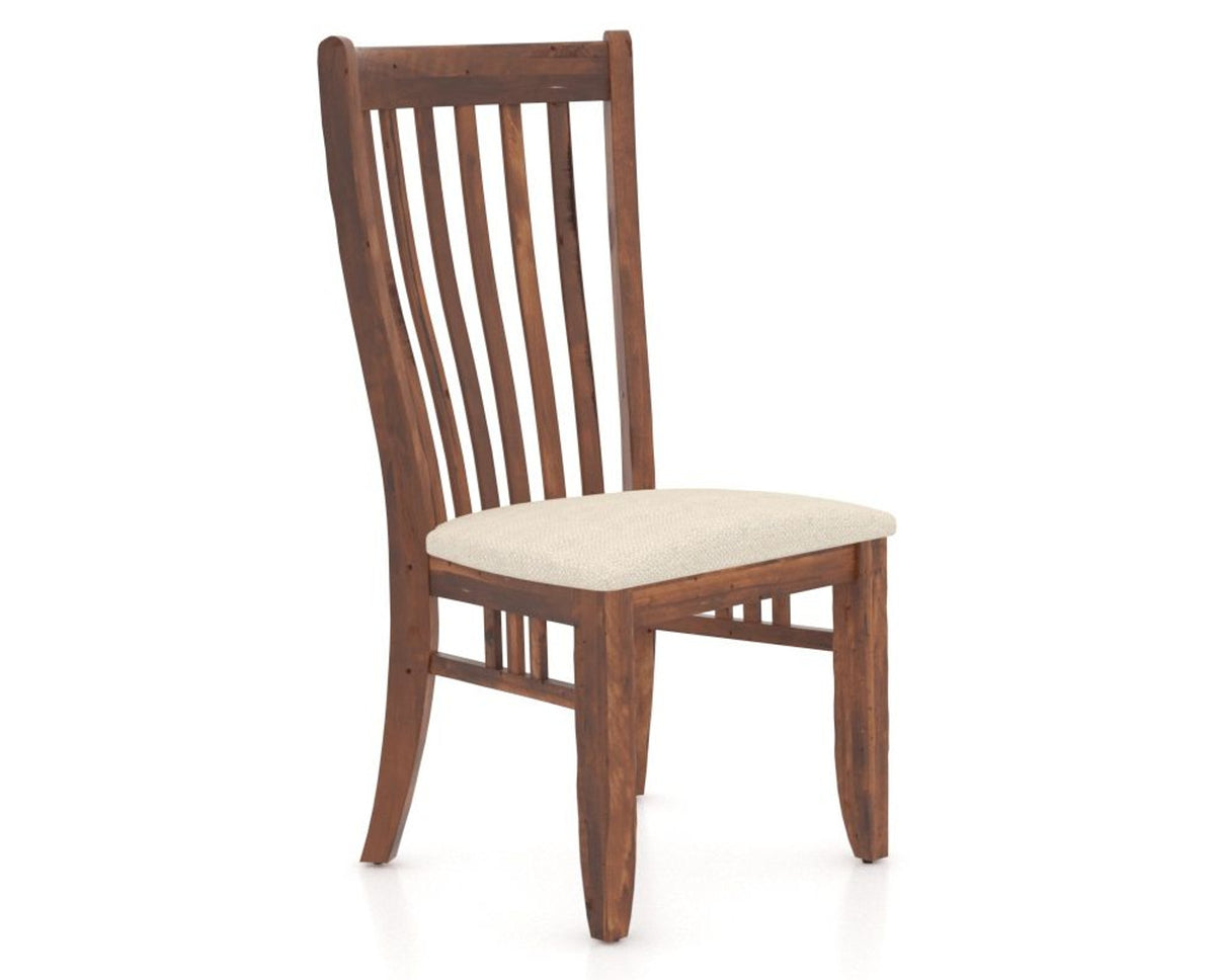 Canadel Champlain Dining Chair 0119 in 6K Sunbrella® and 33 Spice Washed, three-quarter view