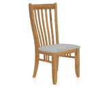 Canadel Champlain Dining Chair 0119 in 7C Fabric and 01 Honey Washed, three-quarter view
