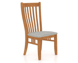 Canadel Dining Chair 0119 in 7C Fabric and 01 Honey Washed, three-quarter view