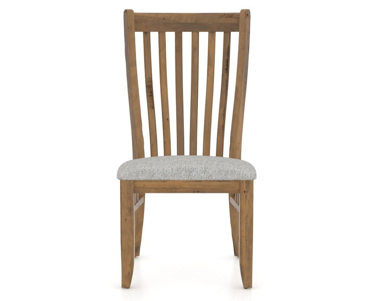 Canadel Champlain Dining Chair 0119 in 7C Fabric and 03 Oak Washed, front view