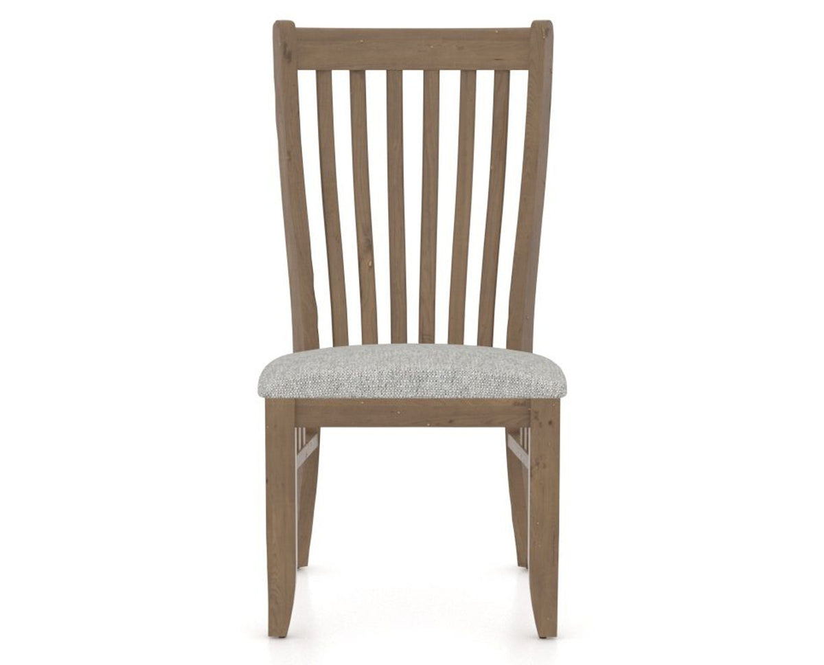Canadel Champlain Dining Chair 0119 in 7C Fabric and 25 Pecan Washed, front view