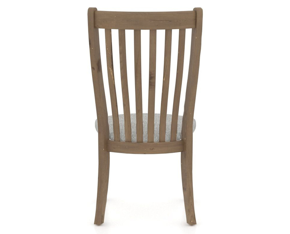Canadel Champlain Dining Chair 0119 in 7C Fabric and 25 Pecan Washed, back view