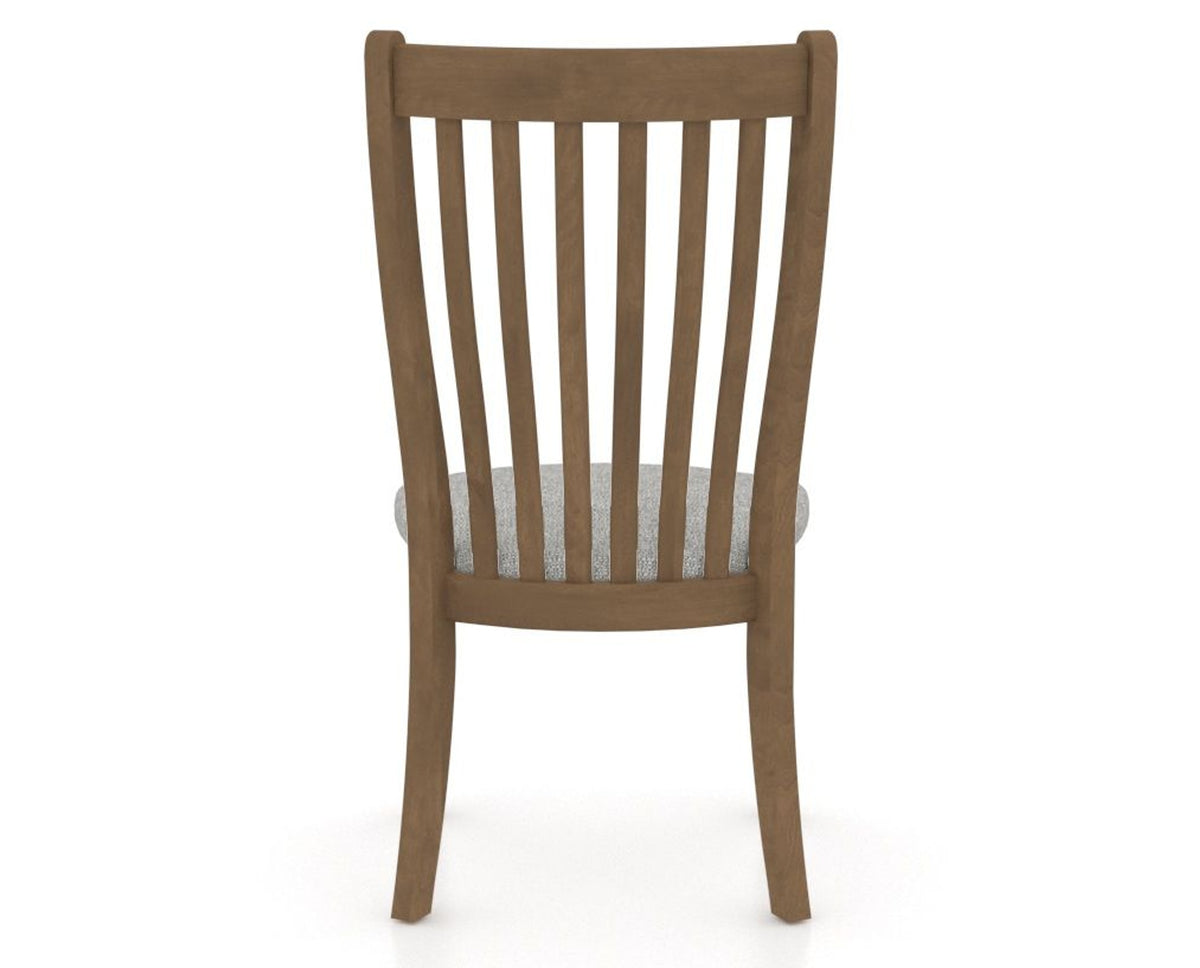 Canadel Dining Chair 0119 in 7C Fabric and 25 Pecan Washed, back view