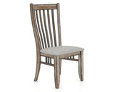 Canadel Champlain Dining Chair 0119 in 7C Fabric and 72 Heritage Nature, three-quarter view