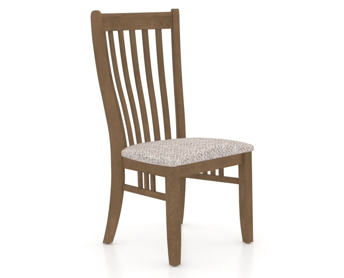 Canadel Dining Chair 0119 in FP Crypton® and 25 Pecan Washed, three-quarter view